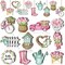 36 Pcs Spring Flower Wooden Ornaments Sunflower Tulip Lavender Tree Decoration Floral Gnome Hanging Wood Cutout Pastel Spring Decor for Home Small Tree Party(Sweet Spring)